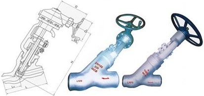 高溫高壓電動(dòng)直流式對焊截止閥結(jié)構(gòu)示意圖