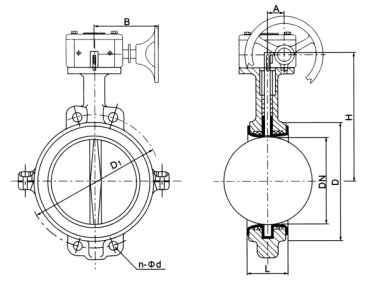 D371(半襯)、D371Fs(全襯)蝸輪對夾襯氟塑料蝶閥