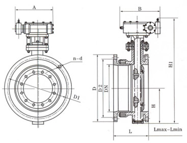 管網(wǎng)法蘭式伸縮蝶閥結(jié)構(gòu)示意圖 管網(wǎng)法蘭式伸縮蝶閥結(jié)構(gòu)示意圖